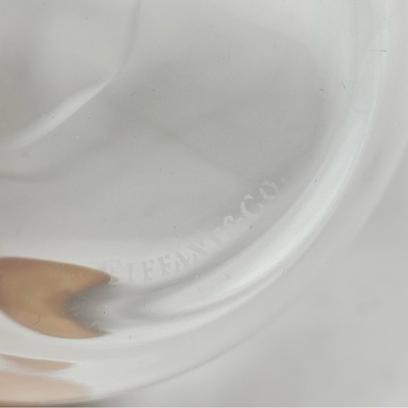 TIFFANY AND COMPANY Stemless Crystal Wine Glass Replacement Piece Signed 4.5” - Picture 3 of 3